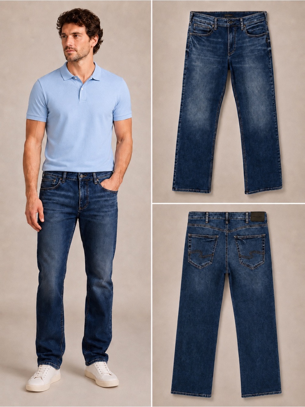 Silver Jeans Co. Zac Relaxed Fit Straight Leg Jeans W33 L32 Dark Indigo